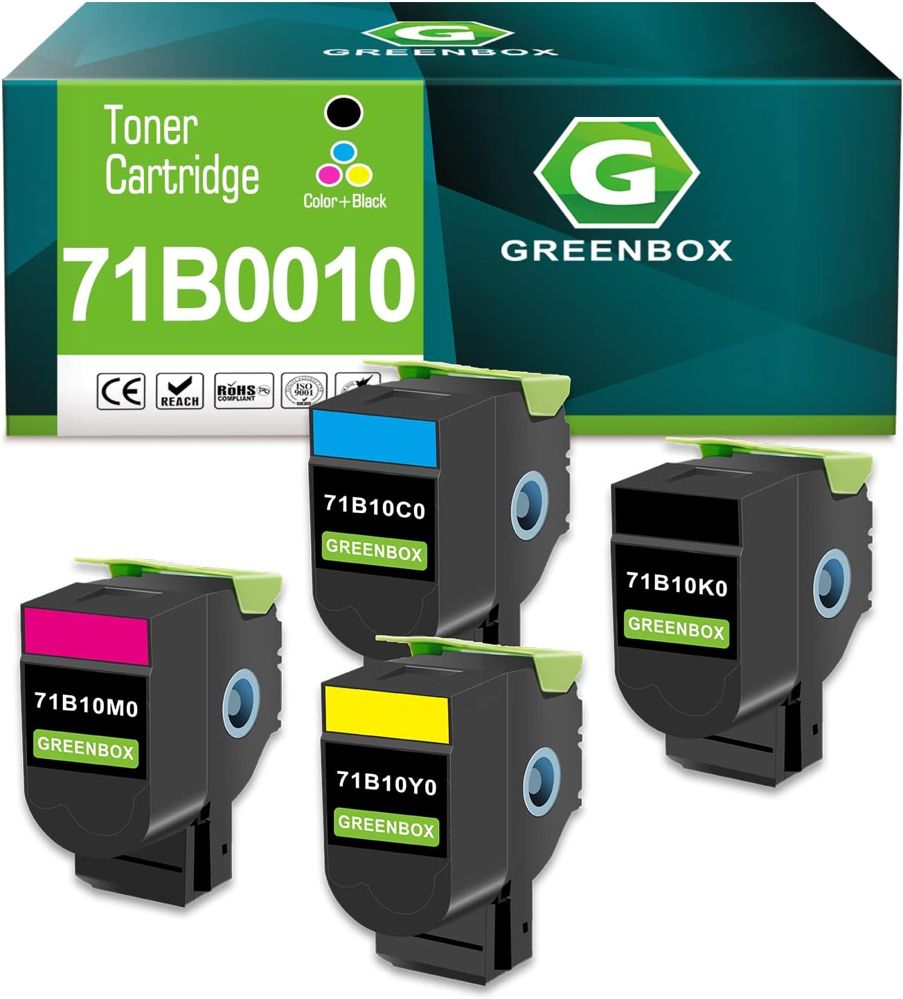 GREENBOX Compatible 71B10 71B0010 Toner Cartridge Replacement for Lexmark